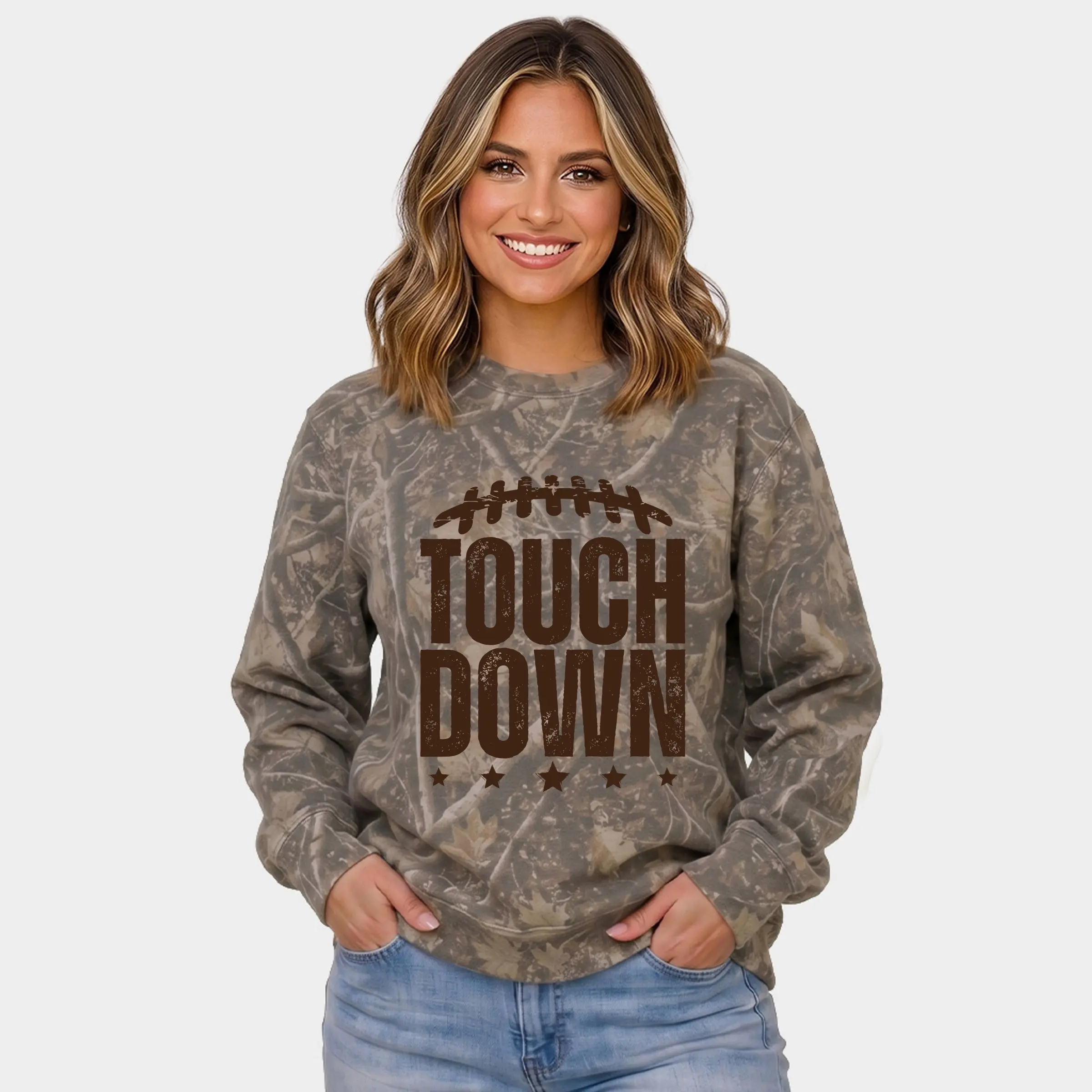 Touch Down Stars - Women's Camo Sweatshirt Touch Down Stars - Women's Camo Sweatshirt