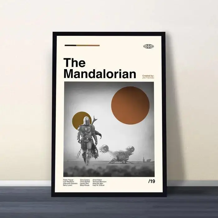 The Mandalorian Movie, The Mandalorian Print, Retro Movie Poster, Vintage Poster, Retro Poster, Minimalist Art, Modern Art, Wall Decor