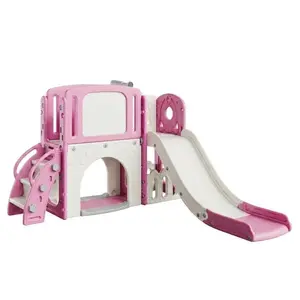 8 in 1 Toddler Slide, Kids Indoor Slide for Toddlers 1-6, New Upgrade with Slide, Tunnel, Hoop for Indoor Outdoor Playset, Birthday Gifts for Toddler