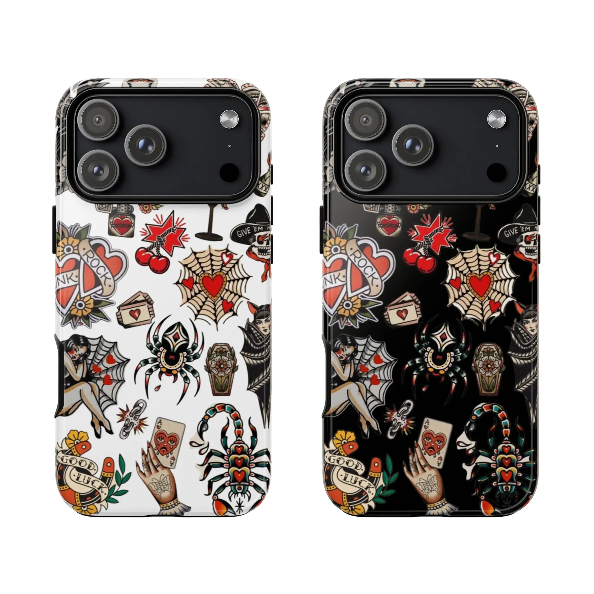 Vintage Tattoo Flash Case – Bold Punk Aesthetic I Old School Phonecase for 17 16 15 14 13 12 Pro Max, Gift Idea