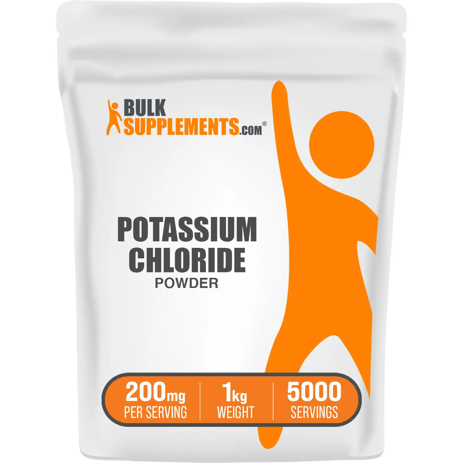 BulkSupplements - Potassium Chloride Powder - Nervous System Support - Electrolyte Balance - 1kg - 200mg per Serving