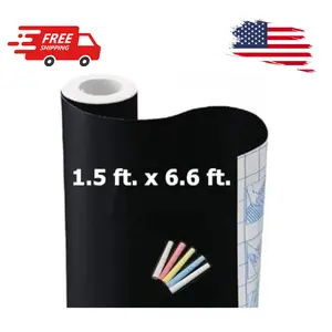 Chalkboard Wallpaper Peel and Stick,18 × 79 Inches, Removable Blackboard Contact Paper Wall Sticker