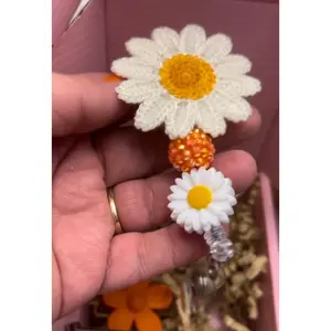 Flower Embroidery Badge Reel