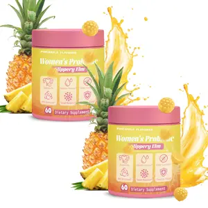 Pineapple Probiotic Gummies for Women | Slippery Elm Prebiotic | pH Balance & Dryness Relief | 60 Gummies