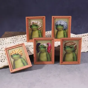 1PC Funny Frog Refrigerator Magnet, Fun Mini Photo Frame Frog Refrigerator Magnet, Home Decor, Refrigerator Decorating Magnet, Great Holiday Gift, 1 Piece