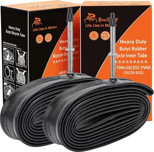 700C Heavy Duty  Tubes 700x18C/23C/25C FV60 Presta Valve (18/25-622) 700C Bicycle Inner Tubes Compatible with 700x18C 700x20C 700x21C 700x22C 700x23C 700x25C  Tire Tubes 2-PCS