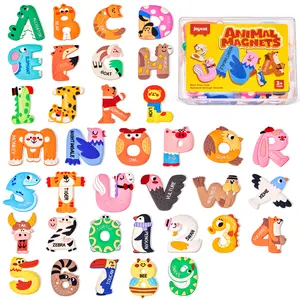 JoyCat Magnetic Letters and Numbers Fridge Magnets, Soft PVC Learning Refrigerator Toy Set for Kids & Toddlers, 26 Animal Alphabet Letters and 0-9 Numbers, Birthday Gifts for Baby Boys and Girls