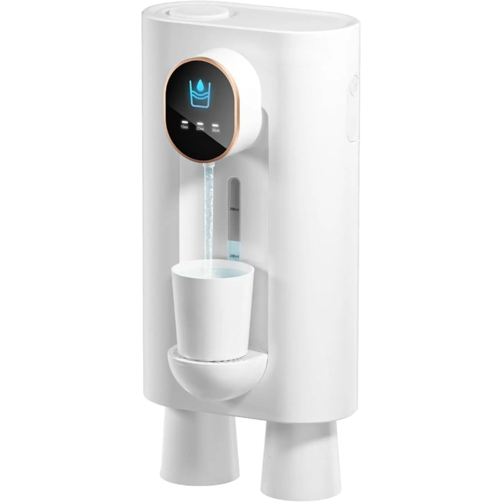 Smart Touchless Mouthwash Dispenser – Automatic Electric Dispenser with LED Display, 3 Adjustable Volumes, 2 Magnetic Cups, USB Rechargeable