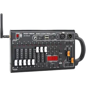 DMX512 Stage Lighting Controller, 192 Channel Professional Console for DJ KTV Concert, Wireless Light Control System