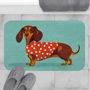 Dachshund Dog Pattern Bath Mat, Non-slip Soft Absorbent Bath Rug, Bathroom Mat, Bathroom Decorative Mat, Floor Mat for Home Bathroom, Home Decor