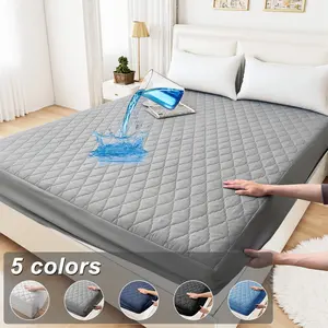 Bepatio 100% Water proof Queen Mattress Protector, Breathable Bamboo Rayon Mattress Cover with 6”-16” Deep Pocket, All-Season Waterproof Mattress  Pad for Bedroom, Guest Room,Solid Color,cool bamboo Fitted sheet set