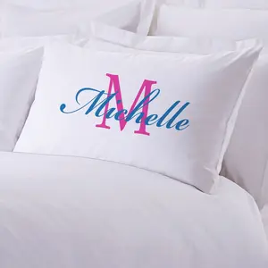 Personalized Monogram Custom Pillow Case |  Sleeping Pillowcase | 20"x30" standard pillowcase | 100% ultra soft microfiber |