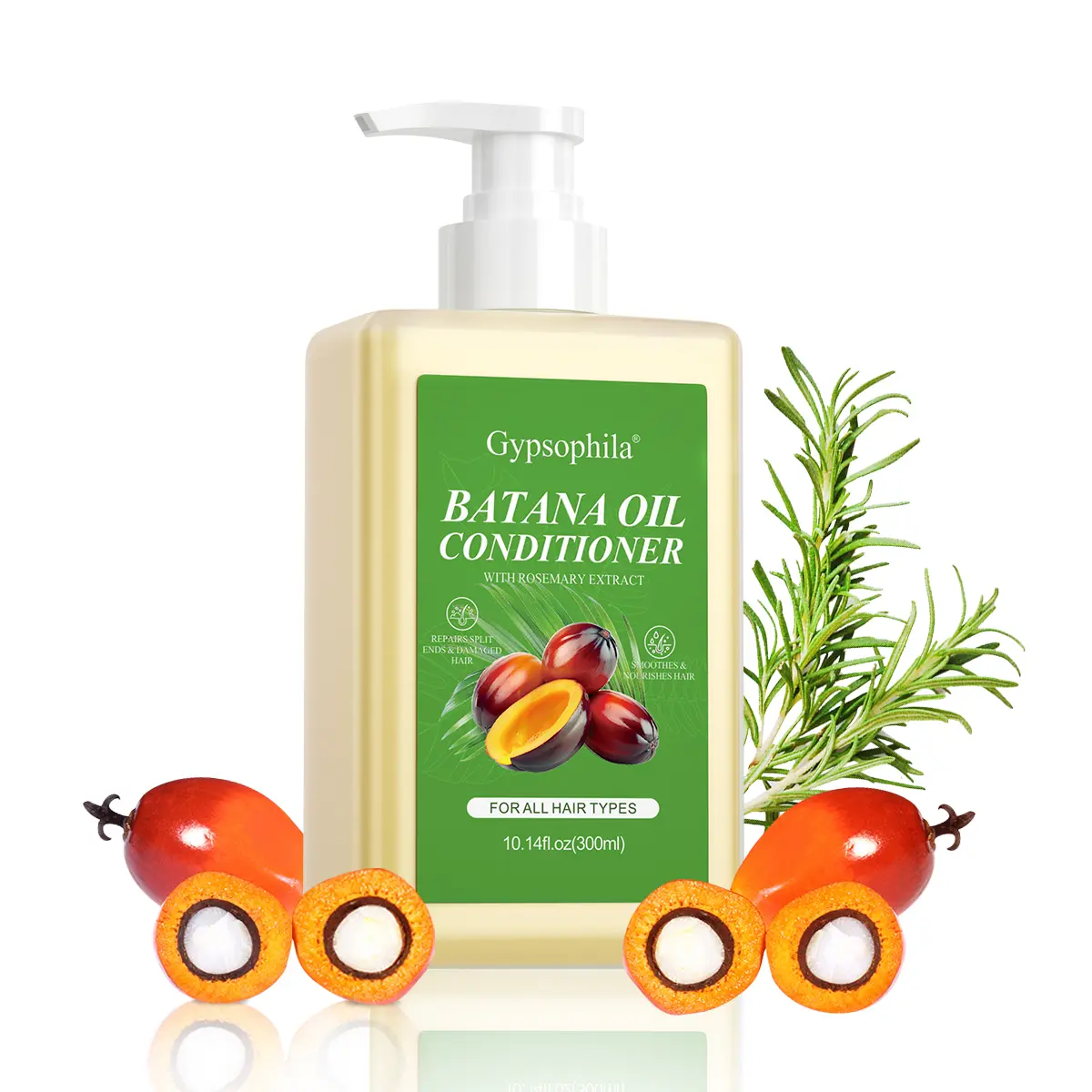 Gypsophila Batana Oil Repairing Conditioner Cream, 10.14 oz (300ml) - Natural Extracts, Fatty Acids, Antioxidants - Moisturizer to Hydrate, Soften, Silky Anti-Frizz Hair for Daily Haircare