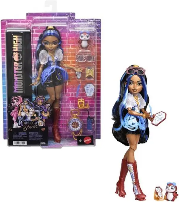 Monster High Robecca Steam Fashion Doll Collectible Figurine with Accessories, Pocket Watch, Icoffin [COLLECTIBLES]