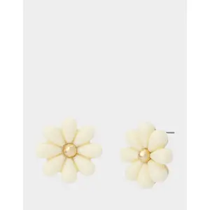 Betsey Johnson DAISY STUD EARRINGS IVORY
