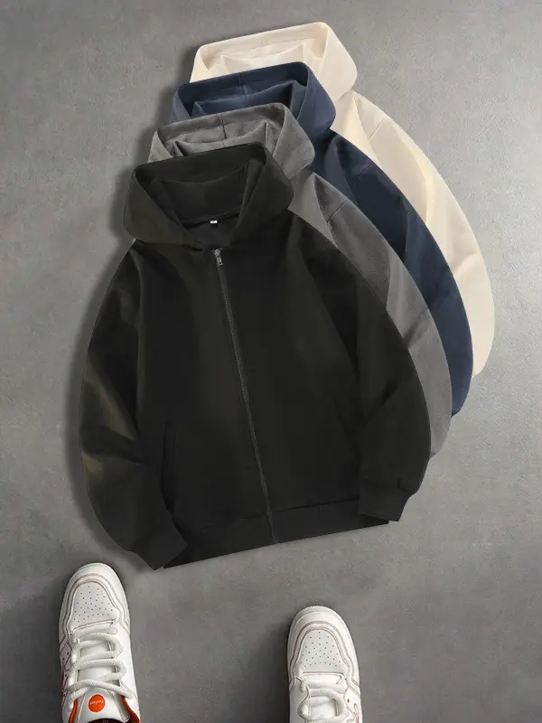 Men’s hooded sweatshirt multi-pack for autumn/winter, loose casual fit, versatile outerwear for everyday wear