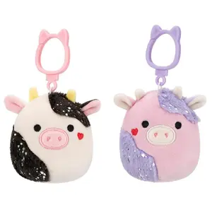 Squishmallows Cow Clip 2-Pack, 3.5-Inch, Select Series, Super Cute Plush Toy, Perfect For Gift