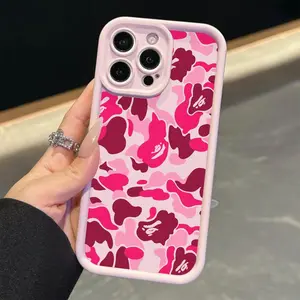 Pink Fashion Camo Pattern Phone Case, Durable Phone Protective Cover, Phone Accessories Compatible with iPhone 17 16 15 14 13 12 11 Pro Max Plus XS Max X