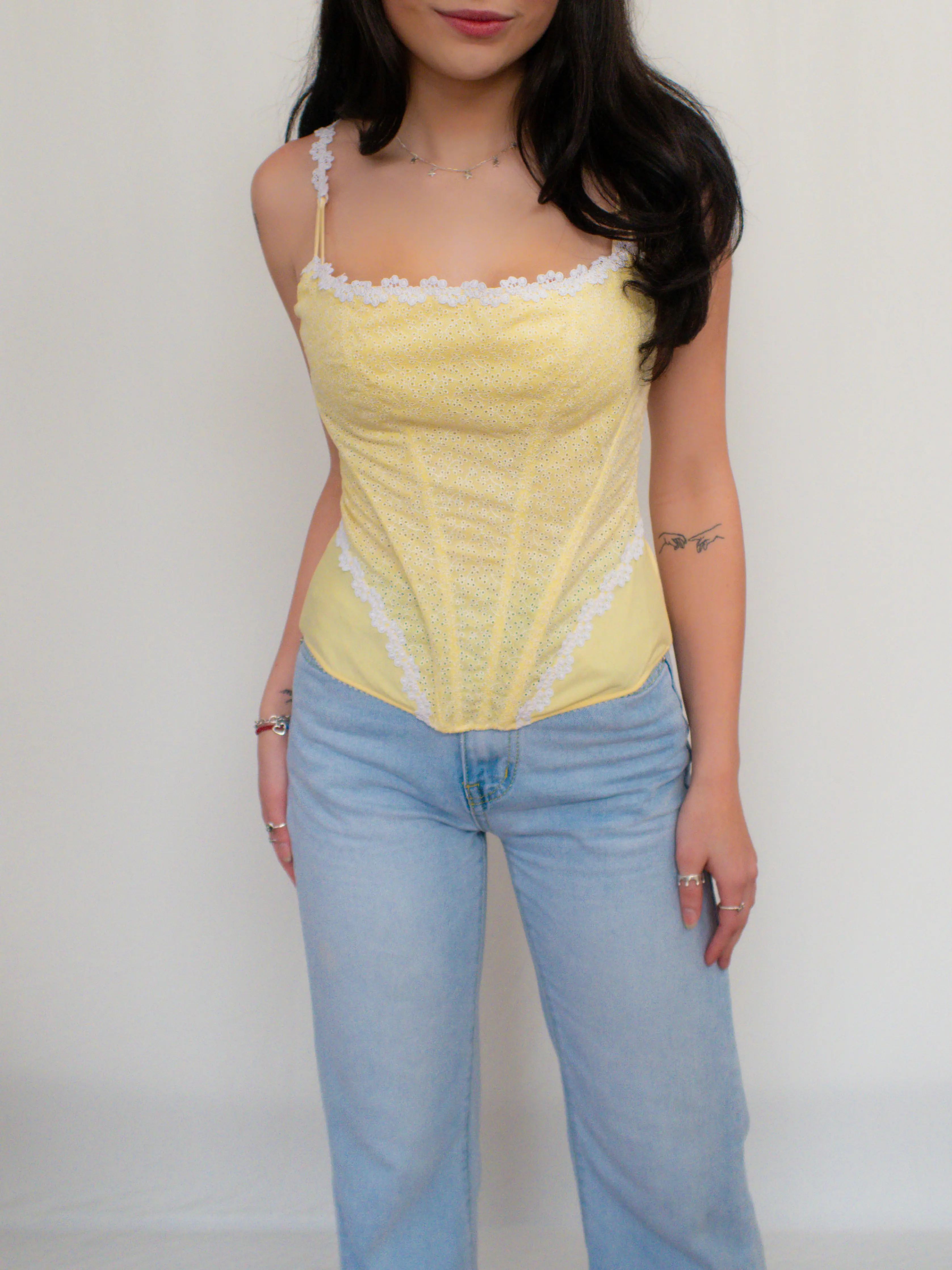 "DAISY MAE" '00s YELLOW DEADSTOCK CORSET - (34D/32DD/36C)