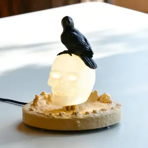 Magnetic Levitation Yellow Skull Lamp | 360° Rotating Glowing Decor | Unique Gift for Desk, Room, Coffee Shop, Library & Exhibition Hall ： | 360°  |  /