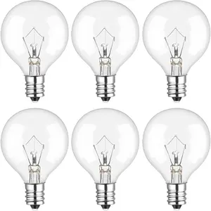 25 Watt Wax Warmer Bulbs,Light Bulbs for Full Size Scentsy Warmer & Candle Wax Warmer,Long Life-Span and Melt Wax Fast Warming Bulbs,120 V/E12 Type G Bulb,Dimmable, Warm White,6 Packs