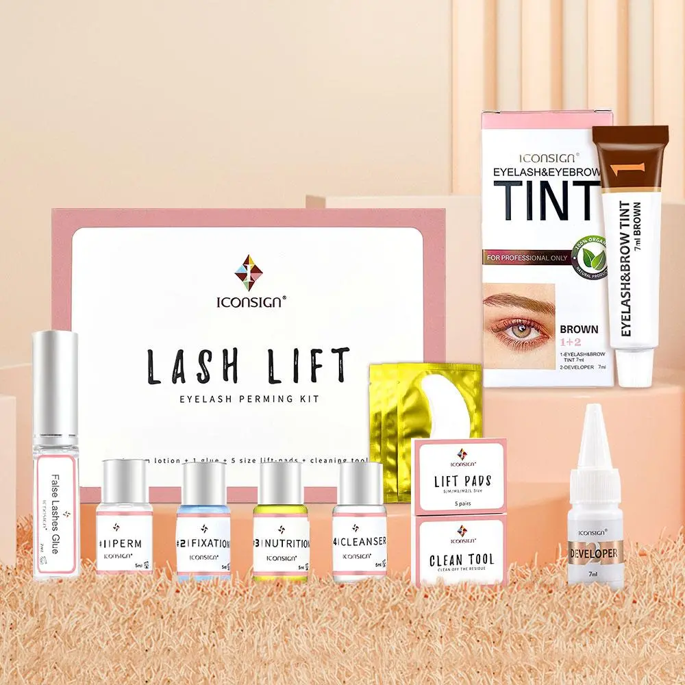 Lash Lift & Tint Kit, 1 Set Lifting Eyelashes & Eyebrow Lamination And Tint Kit, Natural Curl Eyelashes & Brow Tint, Gentle Eye Makeup Products, Summer Makeup Products, Makeup Sets, Makeup Combo