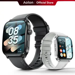 【Business Style】Aolon Curve3 lightweight Smartwatch with Answer/Make Calls/Message Reminder, 1.93'' IPS Screen, IP68 Waterproof, Custom Buttons, Digital Crown, 110+ sports modes for Outdoor Fitness, Workout, Men Women's Gifts, iPhone&Android Compatible