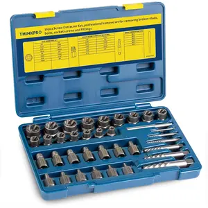 36Pcs Screw & Bolt Extractor Set, 2-in-1 Multi-Spline Lug nut Remover, Easy out Stripped Screw Removal Tool Kit for Damaged, Frozen, Studs, Rusted, Rounded-Off, Nuts