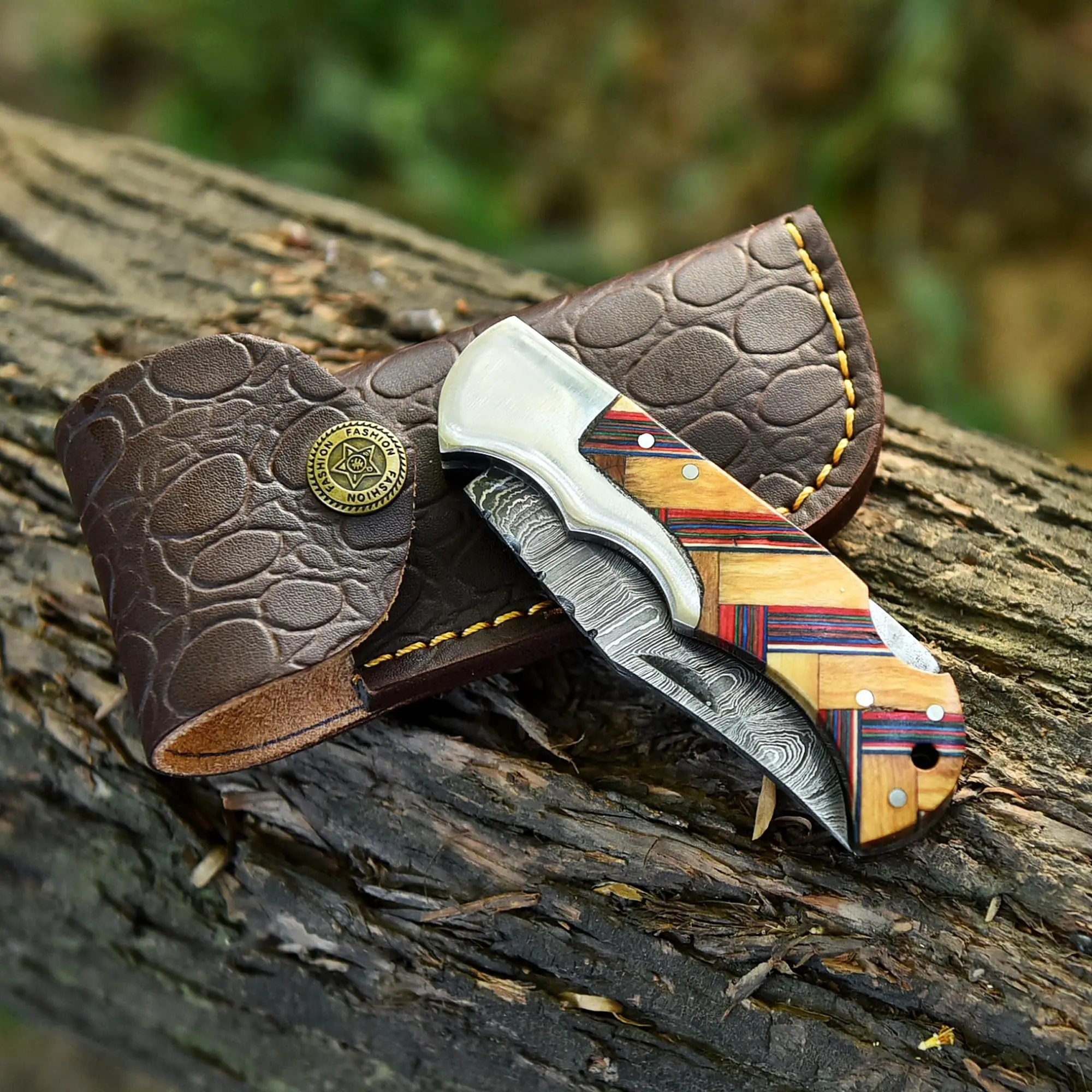 6" Handmade Damascus Folding Knife, Damascus Pocket Knife, Pocket Knife, Folding Knife, Hunting Knife, Dad Gift, Mother Day Gift,Gift for Her, Gift For him