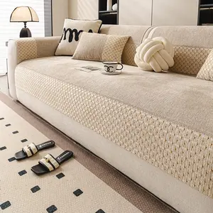Modern Simple Style Sofa Cover, Elastic Sofa Slipcover, Soft Sofa Protector, Non-Slip Single Piece Sofa Cushion, Polyester Fiber, Suitable for Living Room Bedroom Office, Couch Cover