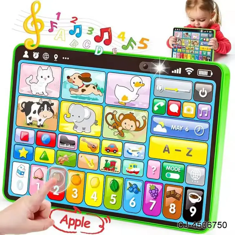 Intelligent Touchscreen Toddler Learning Tablet, Multifunction Early Education Toy with Touch Voice, English Teaching & Interactive Electronic Keyboard