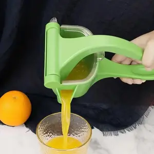 Manual Fruit Juicer Lemon Citrus Squeezer Hand Press Juice Extractor Heavy Duty Fruit Juicing Tool for Orange Pomegranate Lime Portable Kitchen Gadget Green Food Grade Material