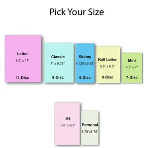 2026 Monthly Refills for 7,8,9 and 11-Disc Planners, Monthly Calendar for Mini, Junior, Medium, Classic, Letter, Big Size Planners