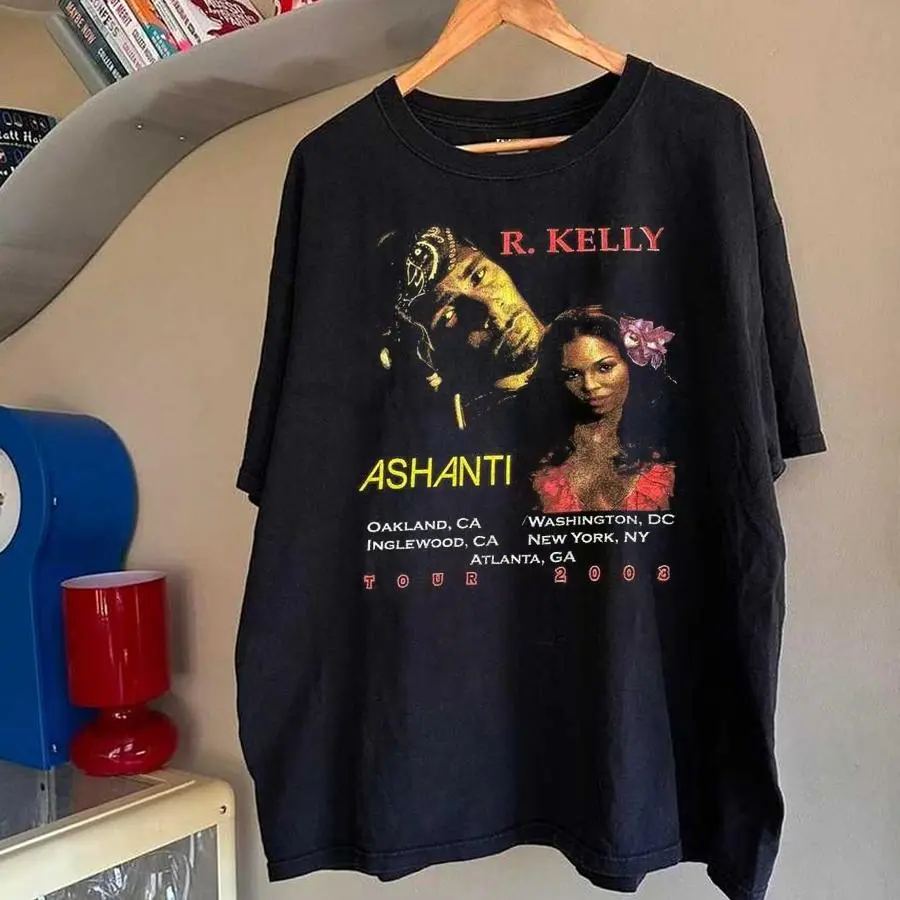 Vintage 2003 R Kelly Ashanti Tour Shirt Rap Tee R&B Black All Size S-5XL HGB30709