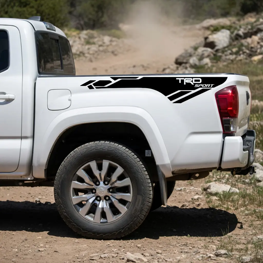 Toyota Tacoma Sport TRD Adhesive Vinyl Decals - 2PCS 52x22in Ready-To-Install Truck Stickers, Car Vehicle Decoration Exterior Accessories, Adhesive Vinyl Decal, Stickers For Truck