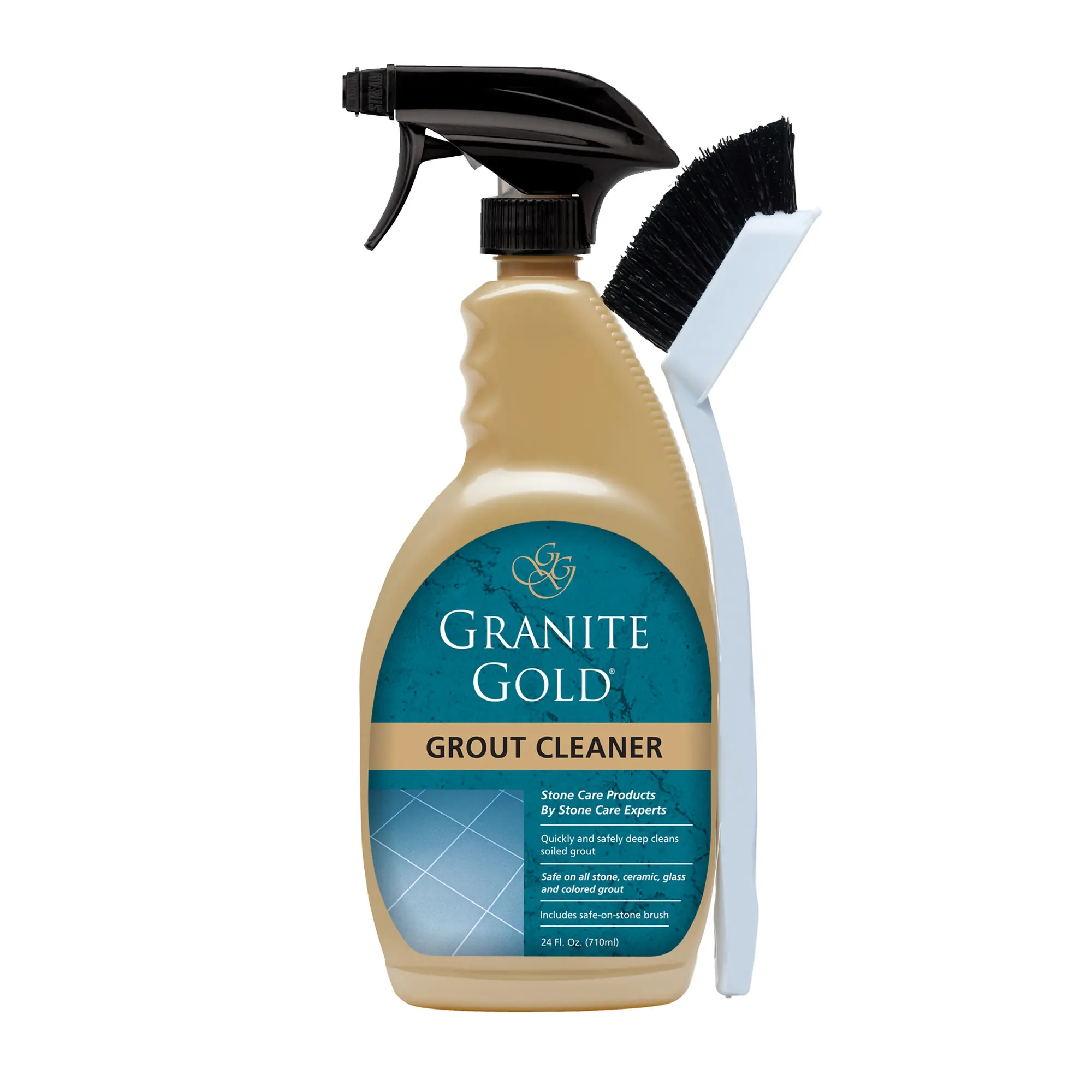 212 MAIN Granite Gold GG0371 24oz Citrus Grout Cleaner with Brush, Deep Cleans Household Surfaces
