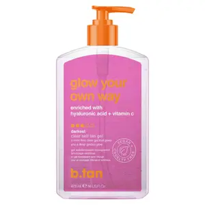 b.tan Clear Self Tan Gel | Glow Your Own Way - Best Transfer-Resistant, Ultra Quick Bronze, Sunless Tanning Lotion, No Fake Tanner Smell, Hyaluronic Acid + Vitamin C, Rinse Free, Moisturizing Body Care, Hydrating Self Tanner, Vegan