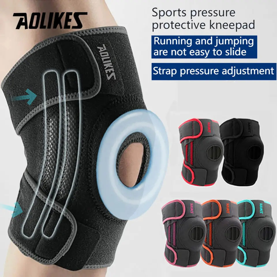 AOLIKES 1PCS Knee Brace with Side Stabilizers & Patella Gel Pads for Maximum Knee Pain Support and fast recovery for Men Women