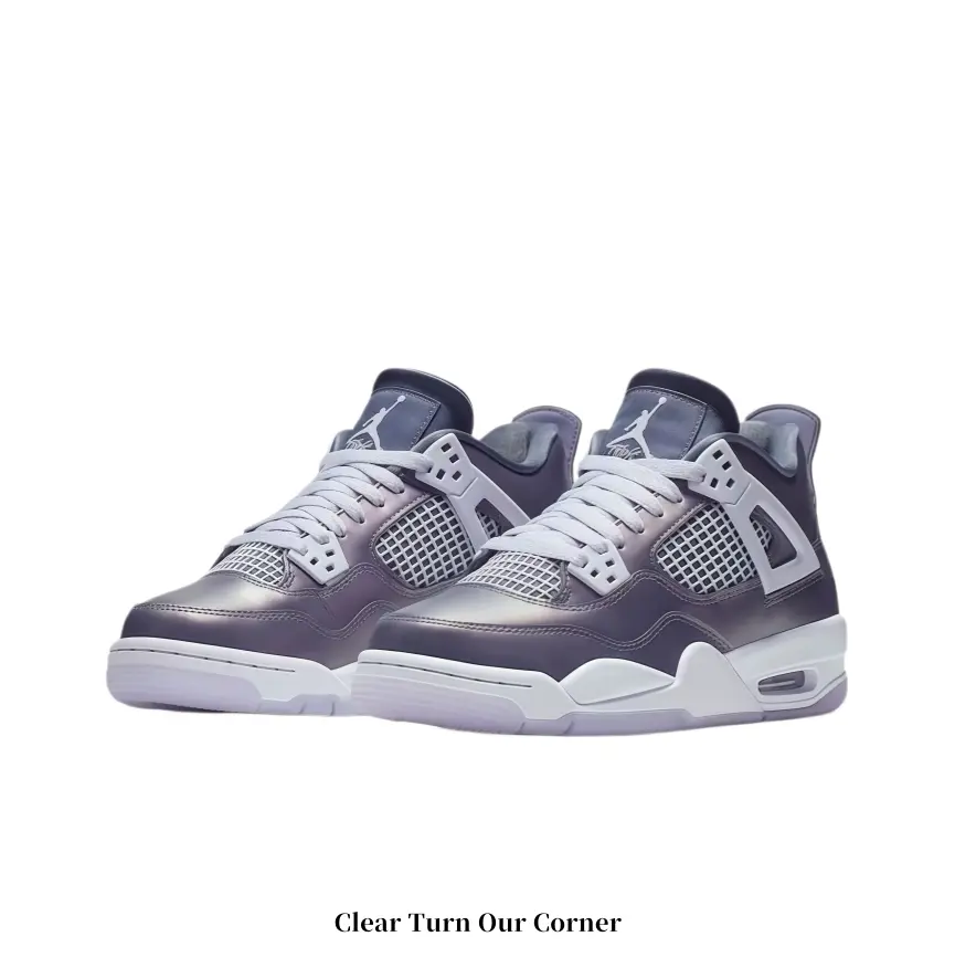 Chameleon Iridescent Gradient Lavender Metallic Mid Top Street Sneakers White Square Grid Vent Mesh Fluffy Lining Soft Cushion Anti Slip White Sole Muted Cool Tone Date Daily Commute Trainers
