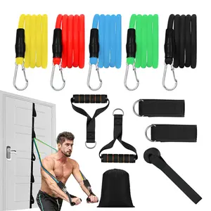 Unisex Resistance Band Set with Handles, Door Anchor, and Ankle Straps, Ideal for Heavy Training, Yoga, Home Workouts, Body Sculpting