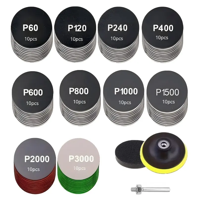 103-Piece Car Headlight Restoration Kit, 3-Inch Polishing Pad & Sandpaper Abrasive Pads, Automotive Beauty Tool Set, Car Polisher Tool, Polishing System