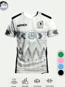 Mexican Style Men's Soccer Jersey & Comfortable Sport Shirt, Football Jerseys, Multiple Colors, Ideal for Matches, Training, Casual Wear