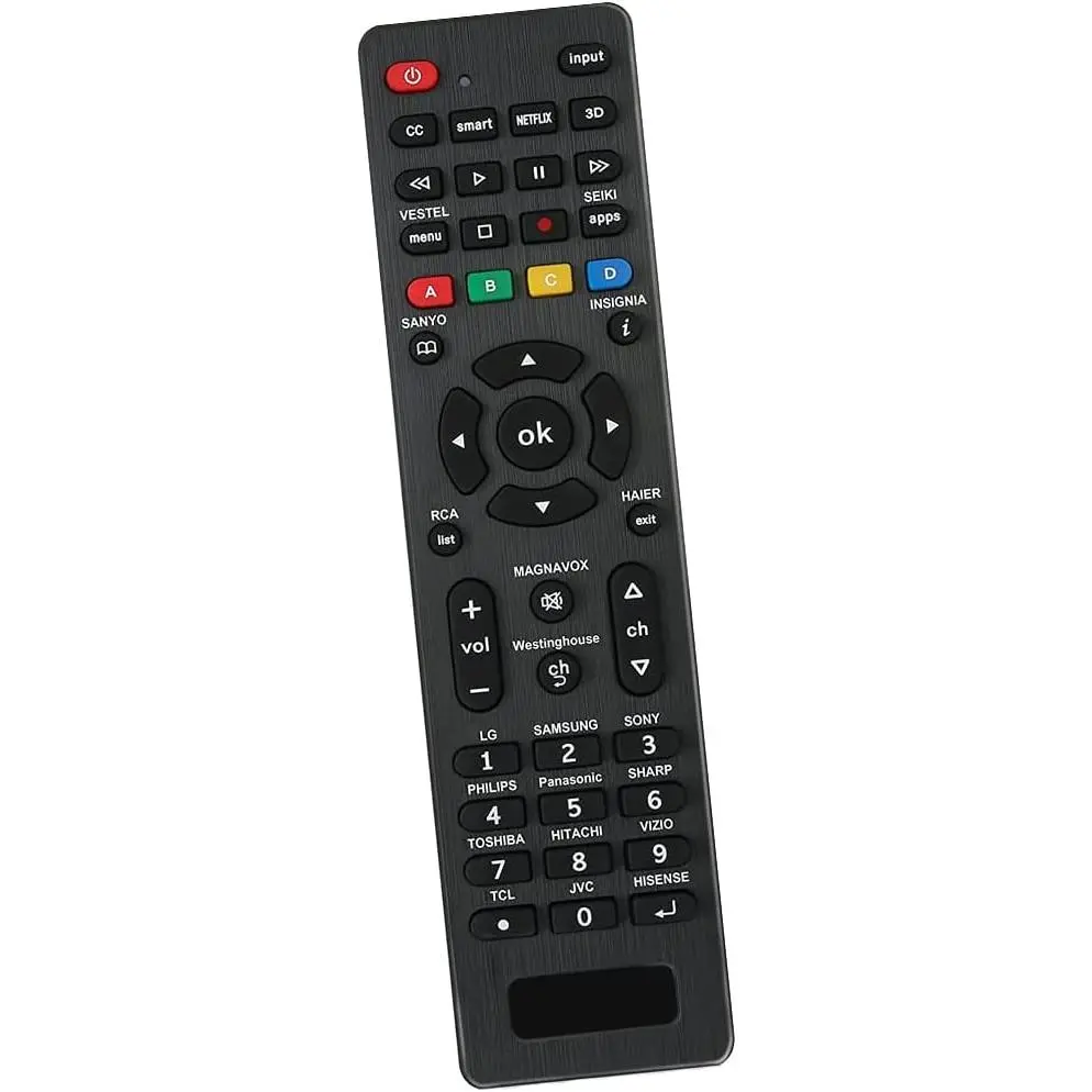Multipurpose Universal TV Remote Control - Replacement Remote with Easy Brand Setting Method, Instruction Manual, Buttons, 2 AAA Batteries, 24-Month Warranty for LG, Samsung, Sony & Other Smart TVs (Home Electronics Accessory)