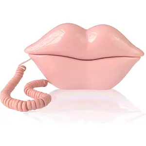 Landline Phones for Home,  Corded Lip Phone, Retro Desktop House Phone, Analog Novelty Mouth Phone for Home/Office/Hotel/Shops/Party