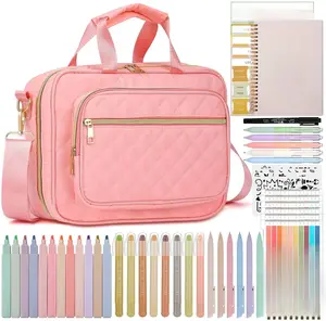 All-in-One Bible Cover Case for Women, Quilted Bible Study Journaling Kit with Church Notebook, Highlighters, Tabs & Bible Accessories for Inspiring Christian Gift