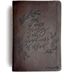 Personalized ESV Women's Study Bible - Brown - I Will Sing of the Goodness of God - Hand Lettered and Engraved