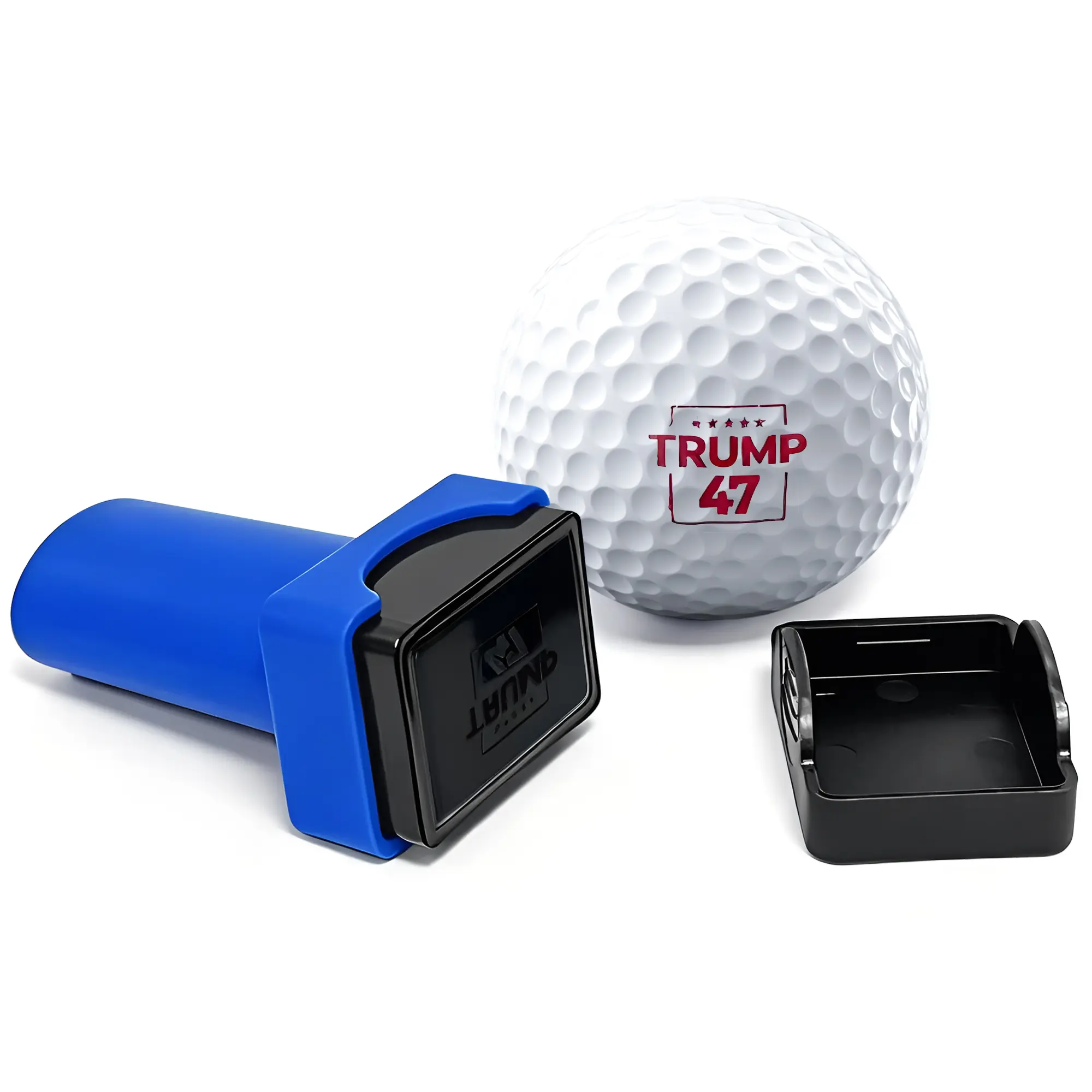 CURVES & CLUBS Golf Ball Stamp, Funny Trump 47 Patriotic Design for Men, Compact Golf Gadgets Accessory, Unique USA Golfer Gift