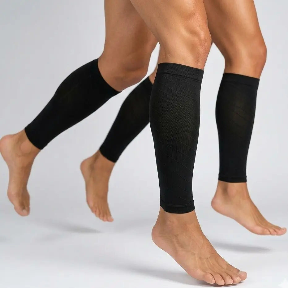 2Pairs Calf Compression Sleeve Leg Compression Sock Calf and Shin Support Relieve Calf Pain for Men Women Youth for Running, Cycling, Walking Black