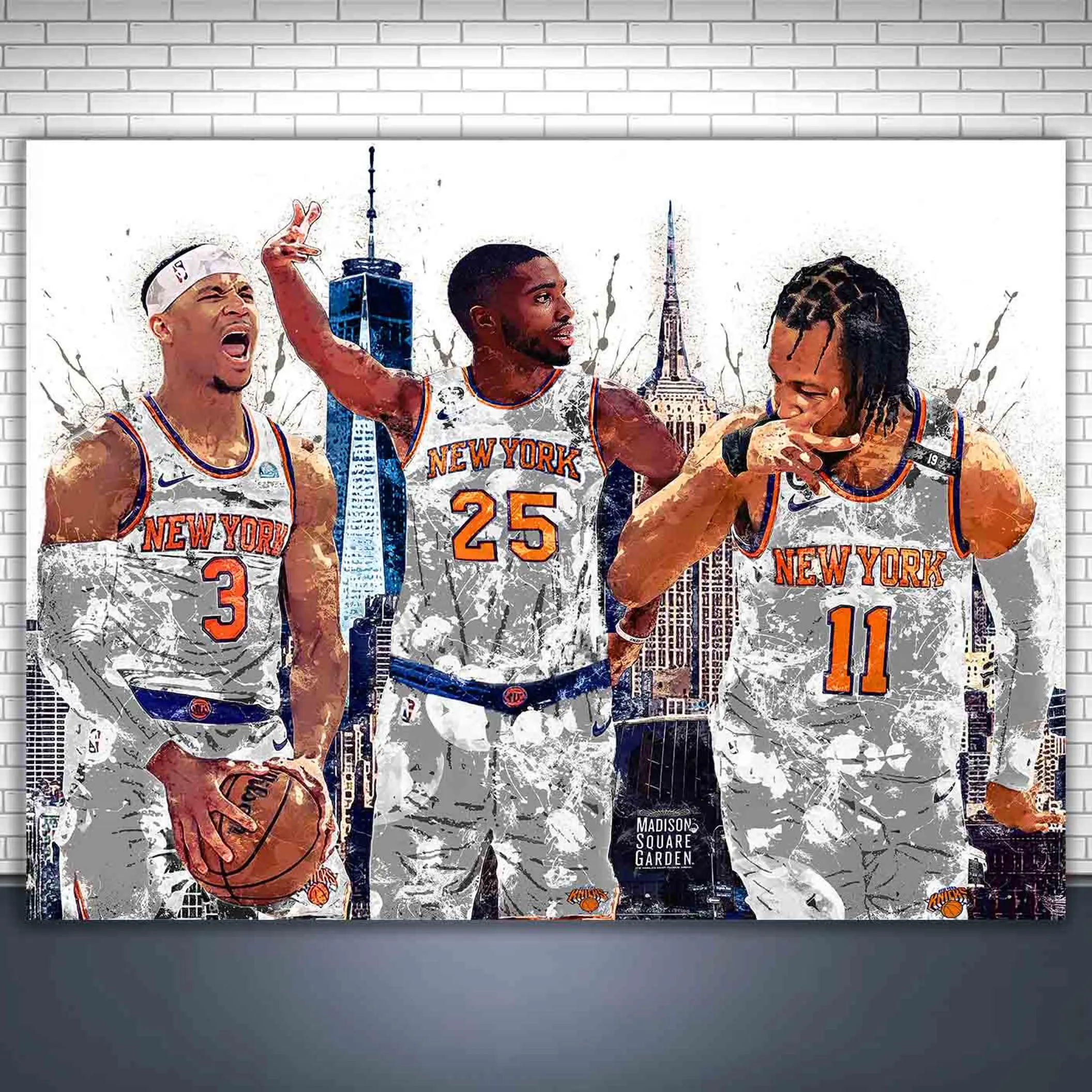 Mikal Jalen Josh NY Knicks Graphic Poster, Man Cave Sport Game Posters (NO FRAME) Wall Art Decoration
