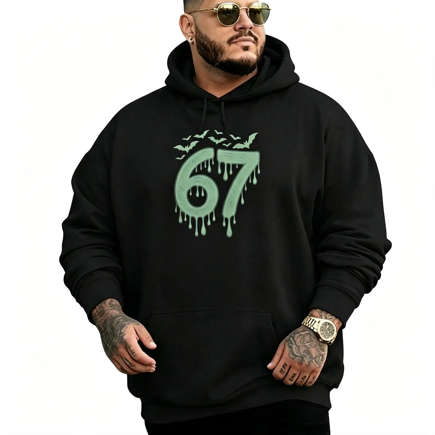 Hoodie Sweatshirt Halloween Meme Six Seven Drip Horror Slang Performance Casual Style Pullover Sweatshirt for Fall Season
